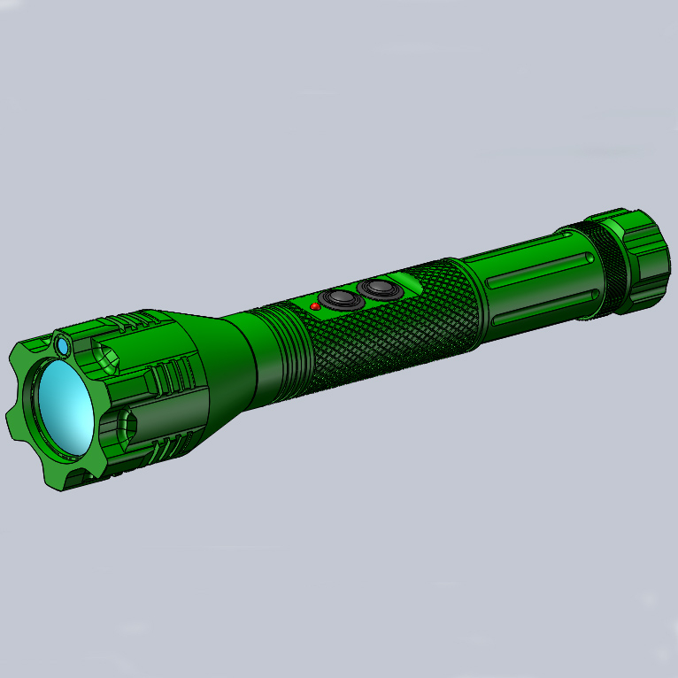 Iluminador LED verde de feixe paralelo port&aacute;til com ponteiro laser verde para ilumina&ccedil;&atilde;o de &aacute;reas escuras