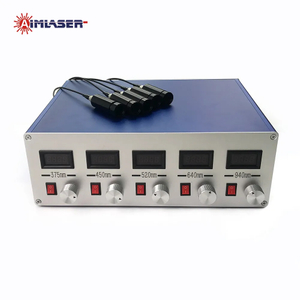 375nm 405nm 520nm 640nm 940nm 5 波長 105um マルチモードファイバー結合レーザー TTL/CW/コリメータ付きアナログ変調