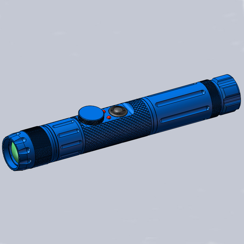 Trilho de defesa militar montado foco ajust&aacute;vel azul led iluminador t&aacute;tico lanterna laser designador