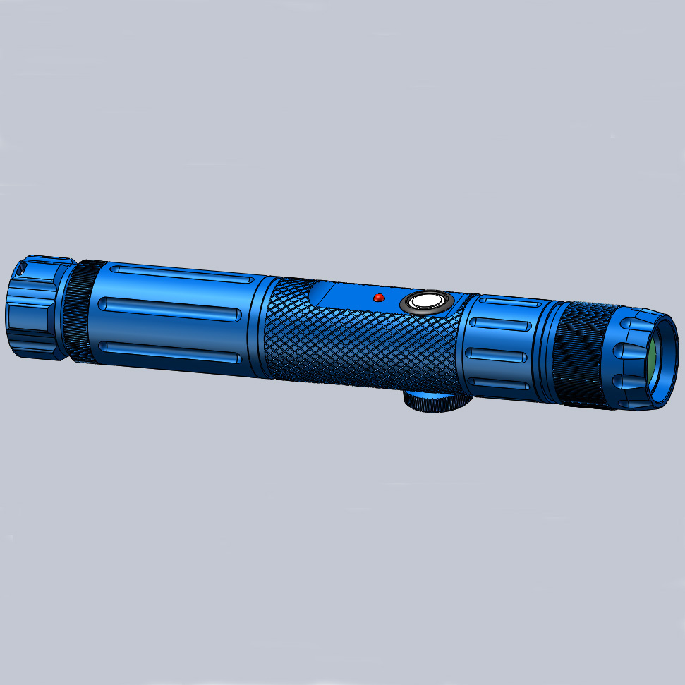 Military Defense Rail Mounted Focus Adjustable Blue LED Illuminator Tactical Laser Flashlight Designator