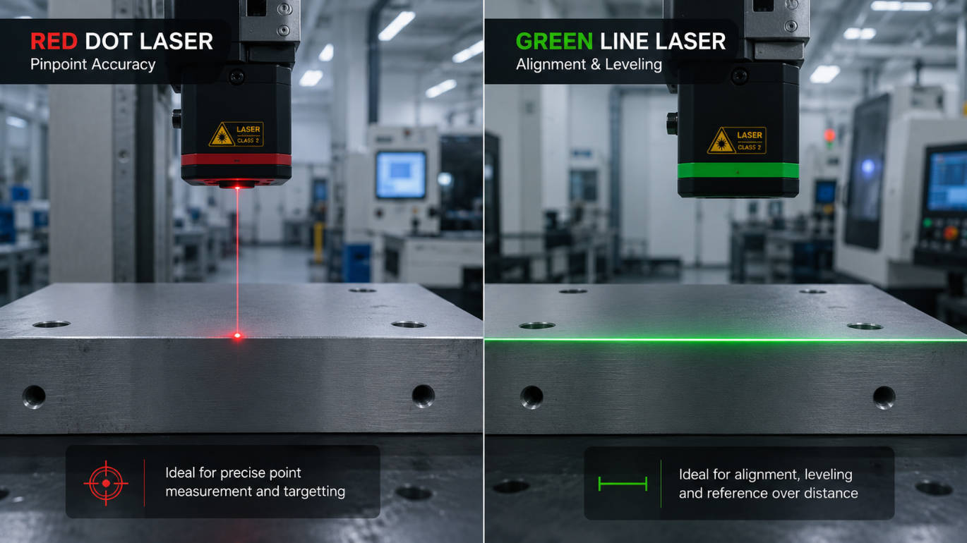 Laser de pontos versus laser de linha: selecionando a melhor geometria para alinhamento industrial